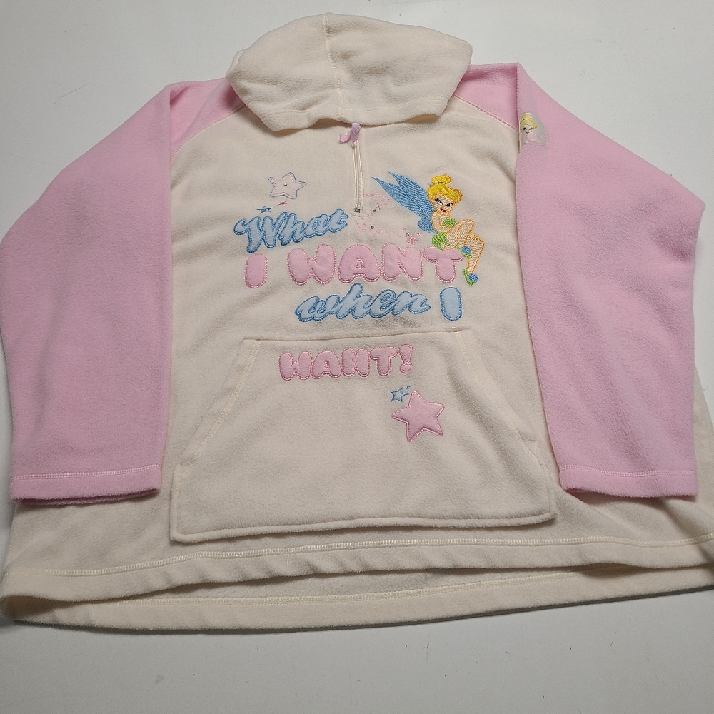 The Wonderful World Of Disney Pink/Cream Tinkerbell Fleece Hoodie